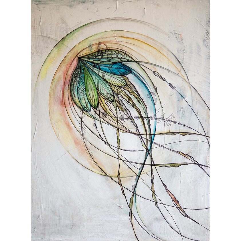 Gemälde Qualle - Hanna Ligeti