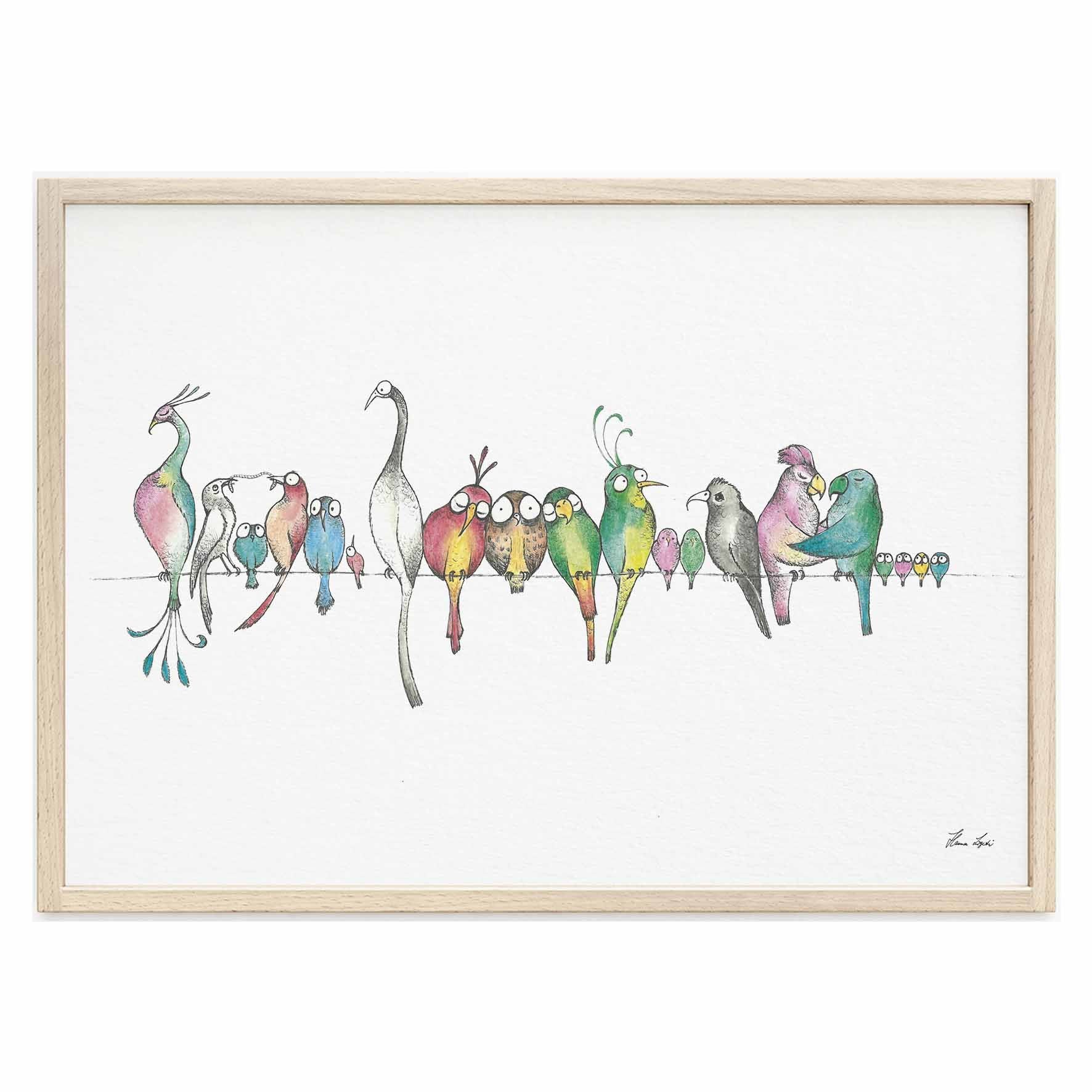 Kunstdruck Vogelparade