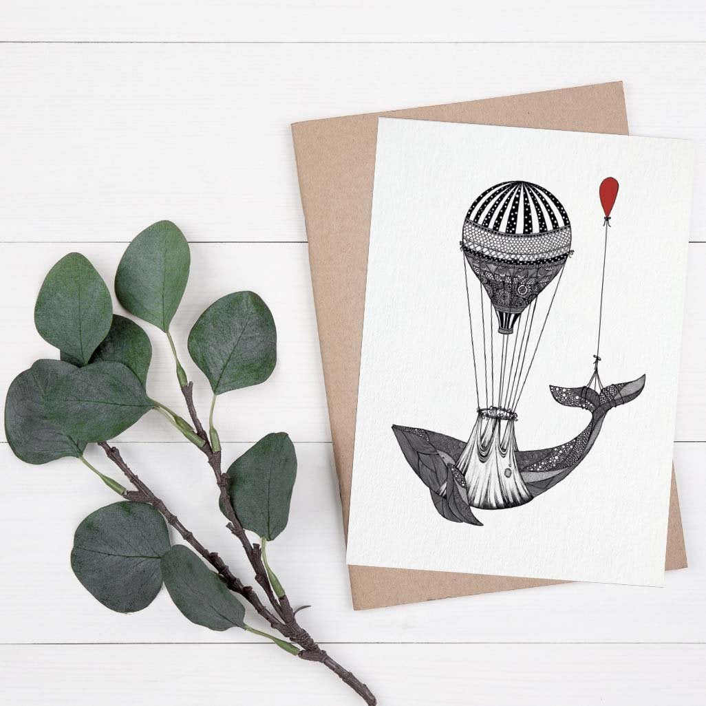 Grußkarte Wal - Kindergeburtstag