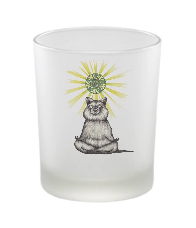 Windlicht Teelicht  meditierender Bär